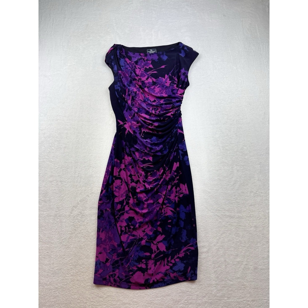 Women's American Living Floral‎ Ruched Dress Size 6 Party Reception Chic